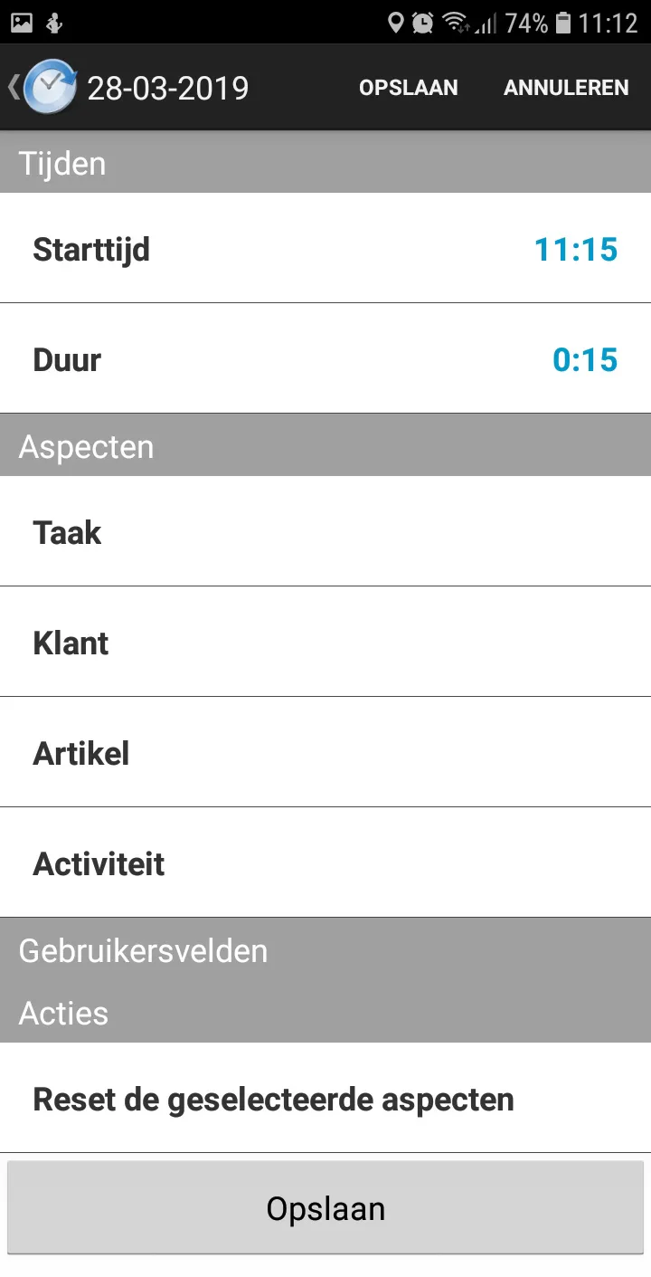 Urenboeking maken met de TimeWriter app