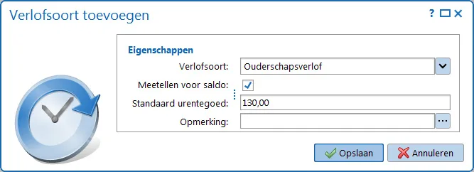 Verlofsoort toevoegen
