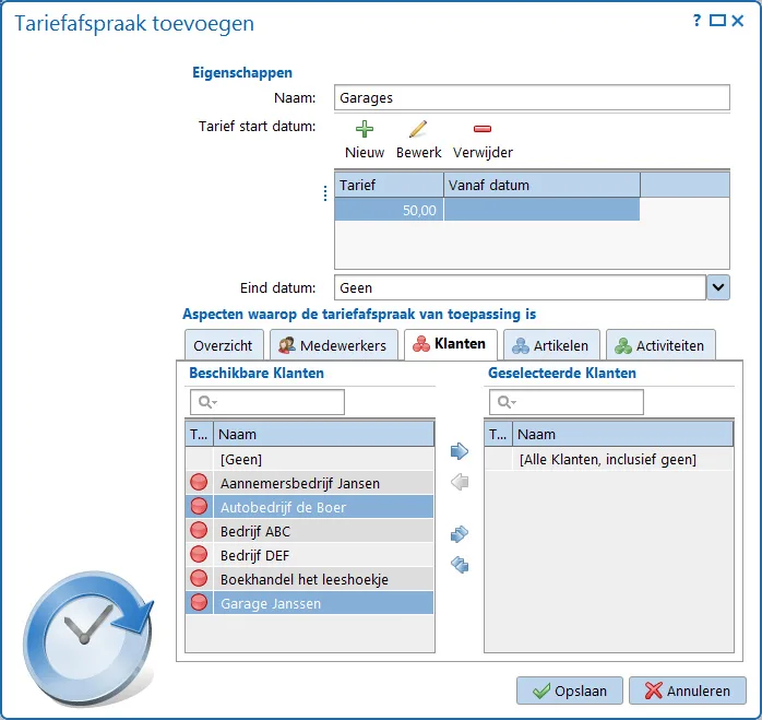 Afwijkende tariefafspraak