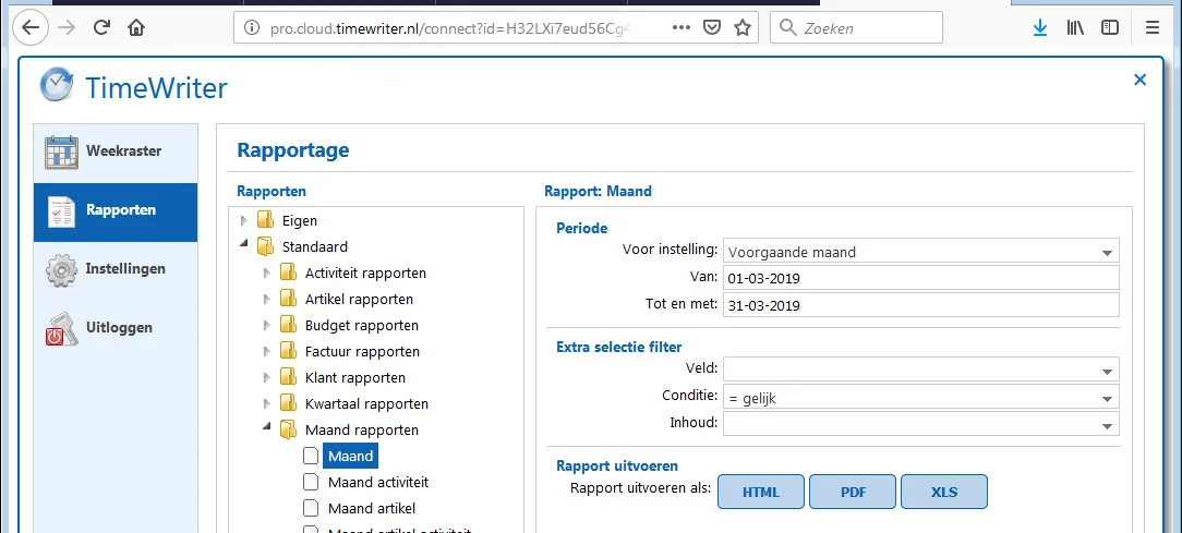 TimeWriter webclient