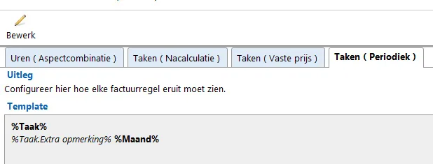 Factuurregels instellen
