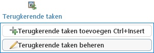 knop terugkerende taken uitgevouwen