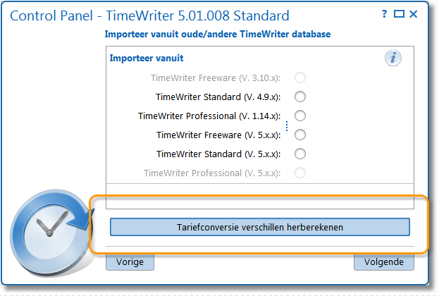 Rapport met de verschillen na de tariefconversie
