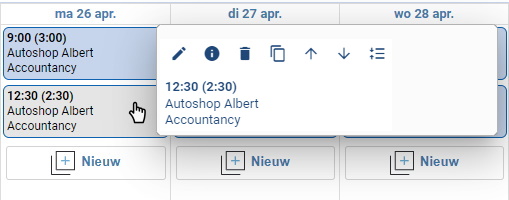 weeklijst tooltip